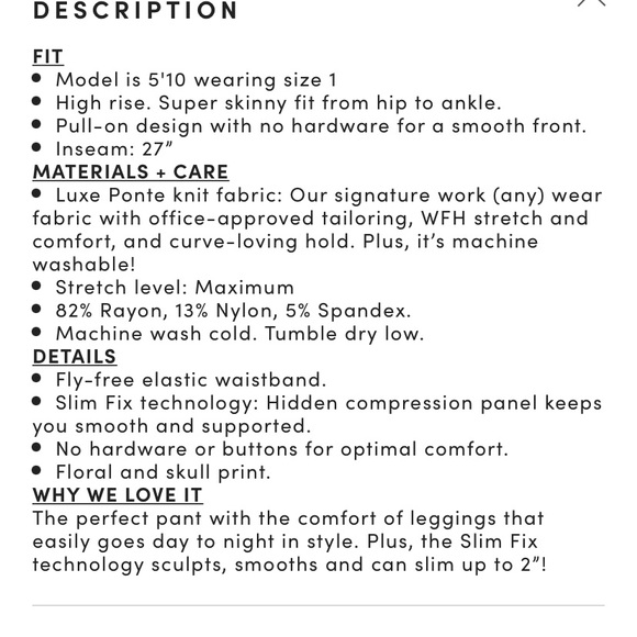 Torrid skull floral slim pixie pants 3X - Picture 3 of 3